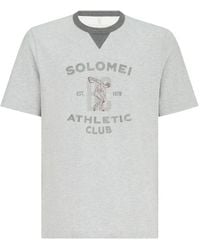 Brunello Cucinelli - Cotton Jersey Crew-Neck T-Shirt With Print - Lyst