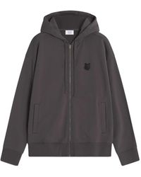 Maison Kitsuné - Felpa Con Logo E Zip - Lyst