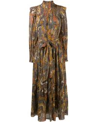 Ulla Johnson Kleid mit Rüschen - Braun