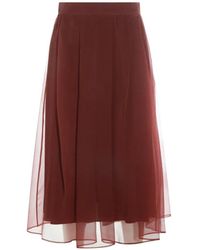 Brunello Cucinelli - Sheer Pleated Skirt - Lyst
