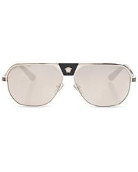 Versace - Greca-Detail Pilot-Frame Sunglasses - Lyst