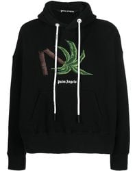 Palm Angels - Oversized-hoodie aus baumwollfrottee mit stickereien - Lyst