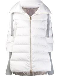 Herno Contrasting Sleeves Padded Coat - White