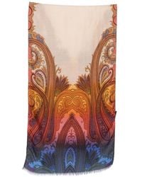 Etro - Paisley-Print Frayed Scarf - Lyst