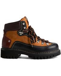 DSquared² - Panelled leather hiking boots - Lyst