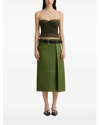 Marni - Bonded Nappa Leather Midi Skirt With Pocket - Lyst