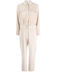 Brunello Cucinelli - Cord-Jumpsuit Mit Gürtel - Lyst