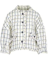Essentiel Antwerp - Veste Jayden À Carreaux Et Bords Effilochés - Lyst