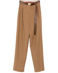 Max Mara - Pleated Belted Trousers - Lyst