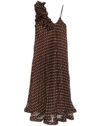 P.A.R.O.S.H. - Robe Mi-Longue Volantée À Pois - Lyst