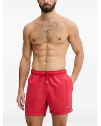 GANT - Logo-Print Drawstring Swim Shorts - Lyst