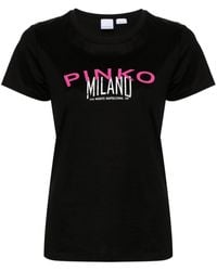 Pinko - Katoenen T-shirt Met Logoprint - Lyst