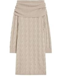 Max Mara - Robe Mi-Longue En Maille Torsadée À Épaules Dénudées - Lyst