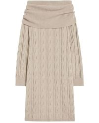 Max Mara - Cable-Knit Off-Shoulder Midi Dress - Lyst