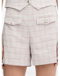 Morgan - Sholof Button Plaid Shorts - Lyst