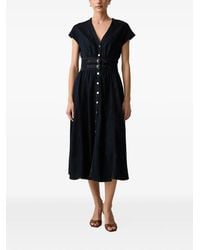 Morgan - Buckled Front-Button Midi Dress - Lyst
