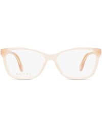 Gucci - Logo-Plaque Rectangular-Frame Glasses - Lyst