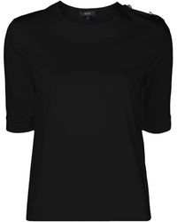 Fay - T-Shirt mit Schulterklappen - Lyst