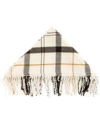 Barbour - Check-Pattern Fringed Scarf - Lyst