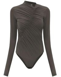Agolde - Ruched Long-Sleeve Bodysuit - Lyst