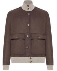 Brunello Cucinelli - Double Wool Flannel Bomber Jacket - Lyst