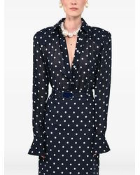 ROWEN ROSE - Polka-Dot Cropped Shirt - Lyst