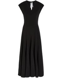 Another Tomorrow - V-Neck Midi Dress - Lyst