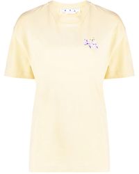Off-White c/o Virgil Abloh - Floral Logo-Print Short-Sleeve T-Shirt - Lyst