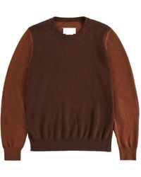 Maison Margiela - Two-Tone Wool Crewneck - Lyst