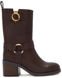 Odissi - Harnessed Strap Biker Boots - Lyst