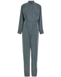 Emporio Armani - Washed Twill Jumpsuit - Lyst