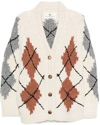 Ermanno Scervino - Argyle-Pattern Knitted Cardigan - Lyst