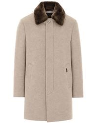Moorer - Einreihiger Simmons-Bab Mantel Mit Shearling-Kragen - Lyst