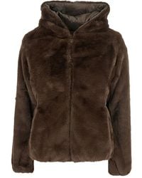 Save The Duck - Faux-Fur Hooded Jacket - Lyst