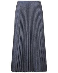 Genny - Pleated Metallic-Effect Midi Skirt - Lyst