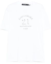 KARL LAGERFELD - Logo Cotton T-Shirt - Lyst