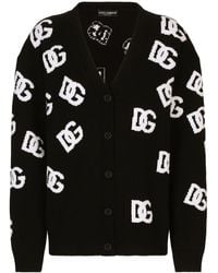 Dolce & Gabbana - Cardigan en laine vierge à logo DG - Lyst