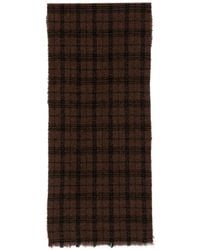 Destin - Check-Pattern Fringed Scarf - Lyst