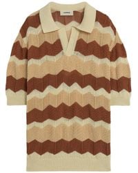 A PAPER KID - Chevron Knit Polo Shirt - Lyst