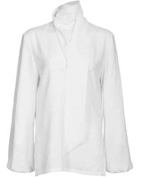 Silvia Tcherassi - Alanis Scarf-Detail High-Neck Blouse - Lyst