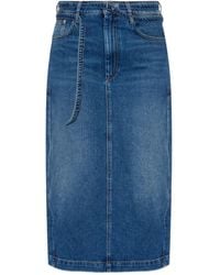 Sportmax - Belted Denim Skirt - Lyst