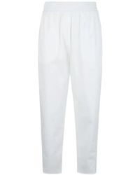 Eleventy - Elastic-Waistband Cropped Trousers - Lyst