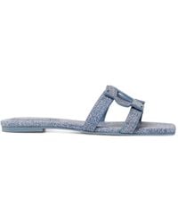 Jonathan Simkhai - Monogram Denim-Printed Leather Sandals - Lyst