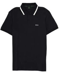 BOSS GREEN HUGO BOSS - Logo-Print Tipping-Detail Polo Shirt - Lyst