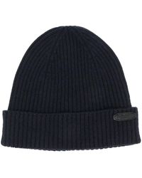 Brioni - Logo-patch Ribbed-knit Beanie - Lyst