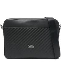 Karl Lagerfeld - Bolso messenger con placa del logo - Lyst