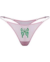 Zhilyova - String En Tulle À Papillons Brodés - Lyst