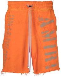 Amiri - Logo-Print Track Shorts - Lyst