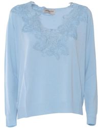 Ermanno Scervino - Lace-Embellished Long-Sleeve Top - Lyst