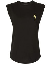 Giuseppe Zanotti - Ursella Logo-Embroidered Sleeveless Cotton Tank Top - Lyst
